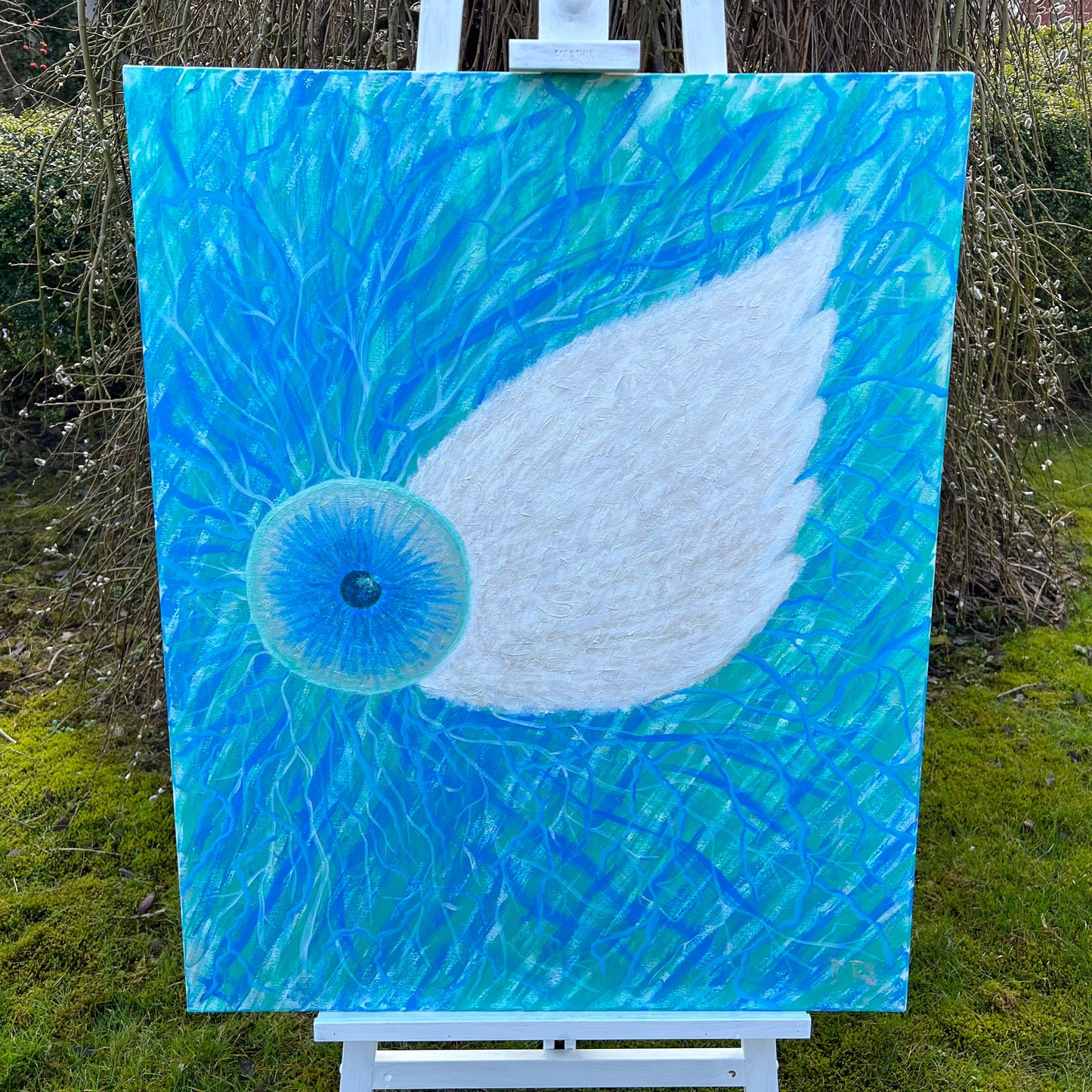 Artistic depiction of an angel eye