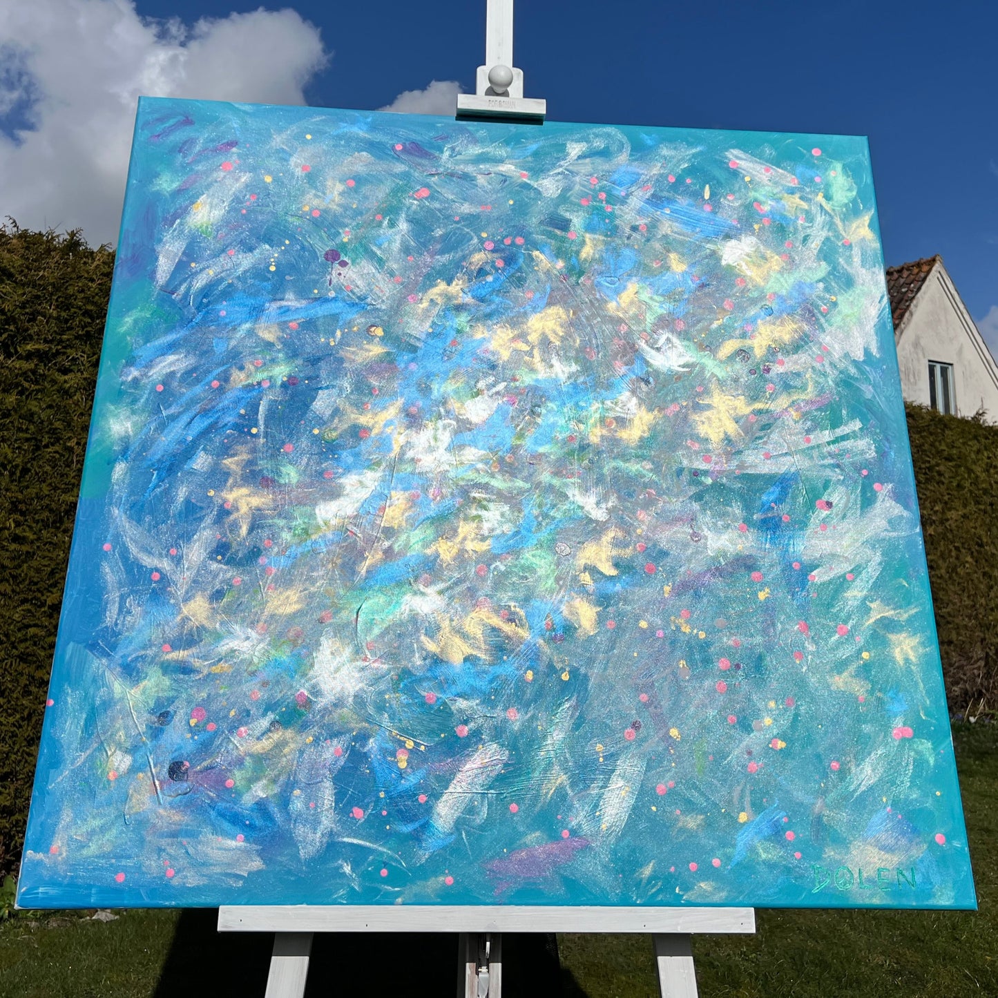 Abstract painting of a galaxy