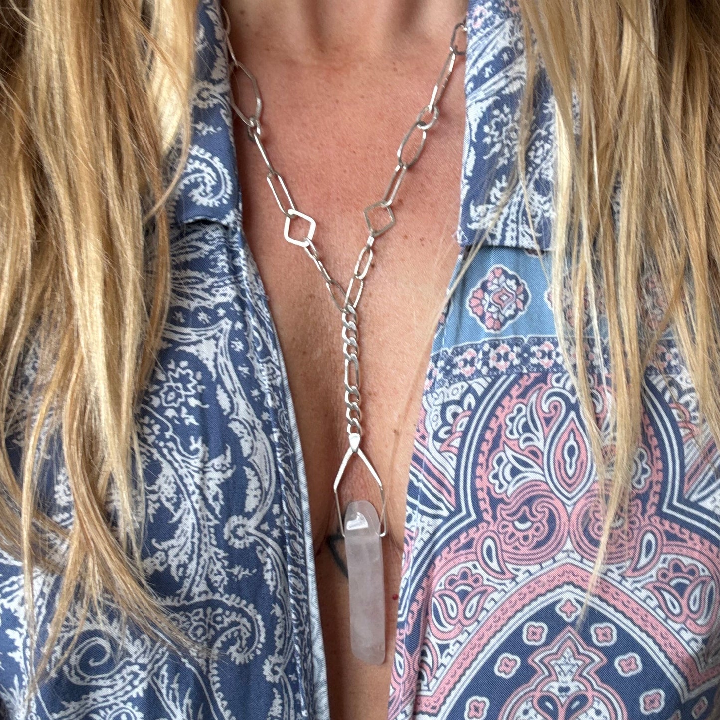 ROSE QUARTZ CHAIN NECKLACE