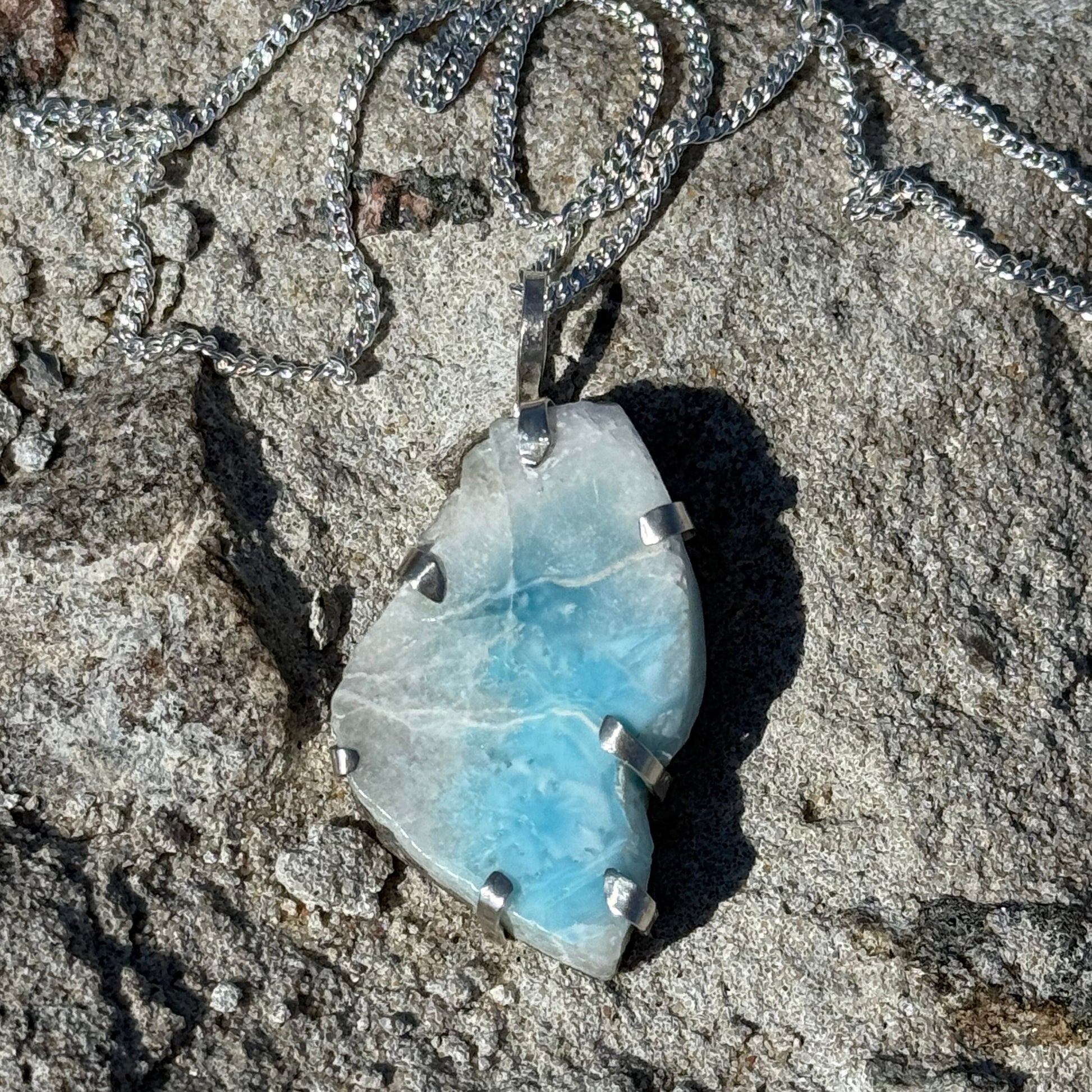 larimar silver necklace