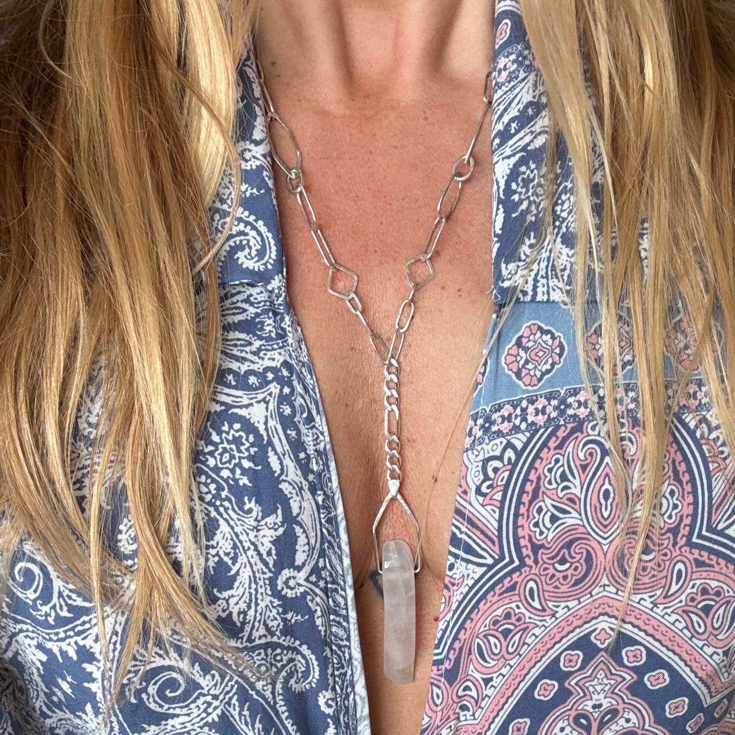 ROSE QUARTZ CHAIN NECKLACE