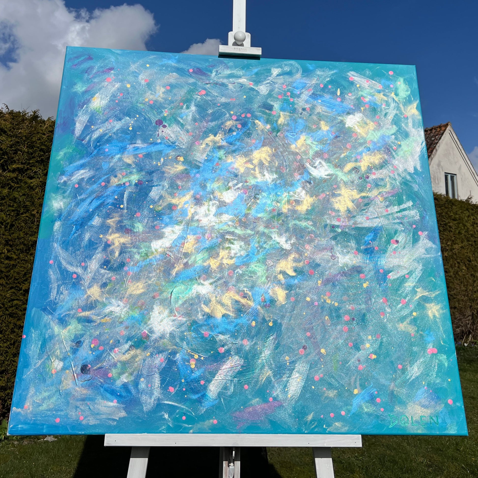 Abstract painting of a galaxy