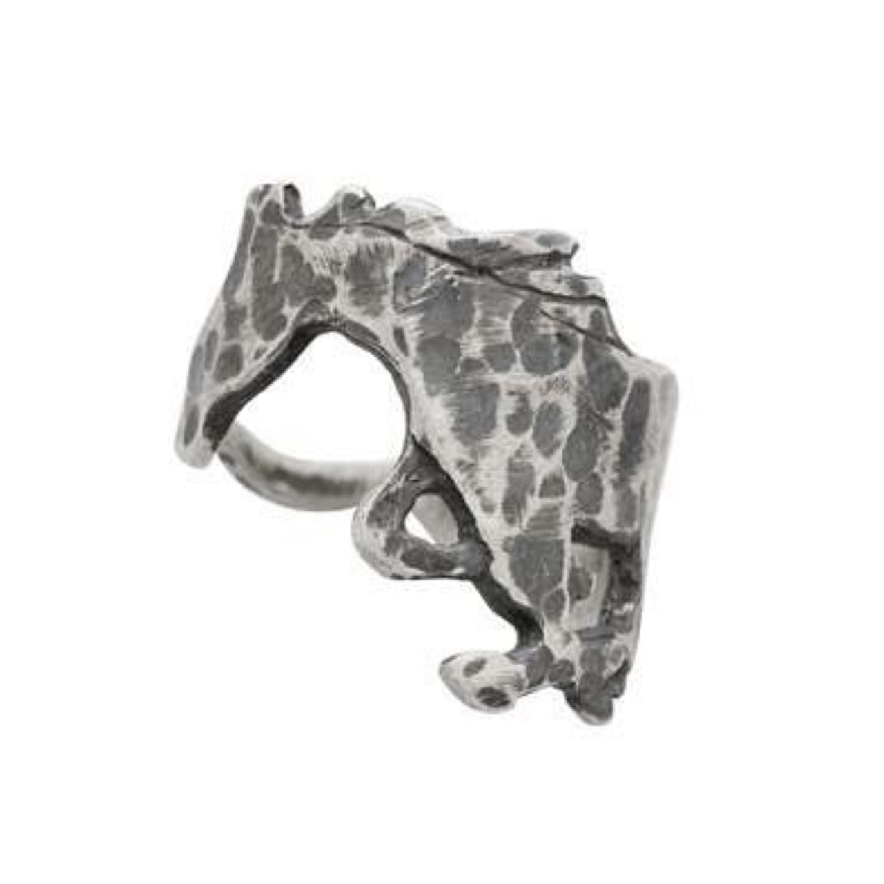 oxidized Silver horse ring on a white background