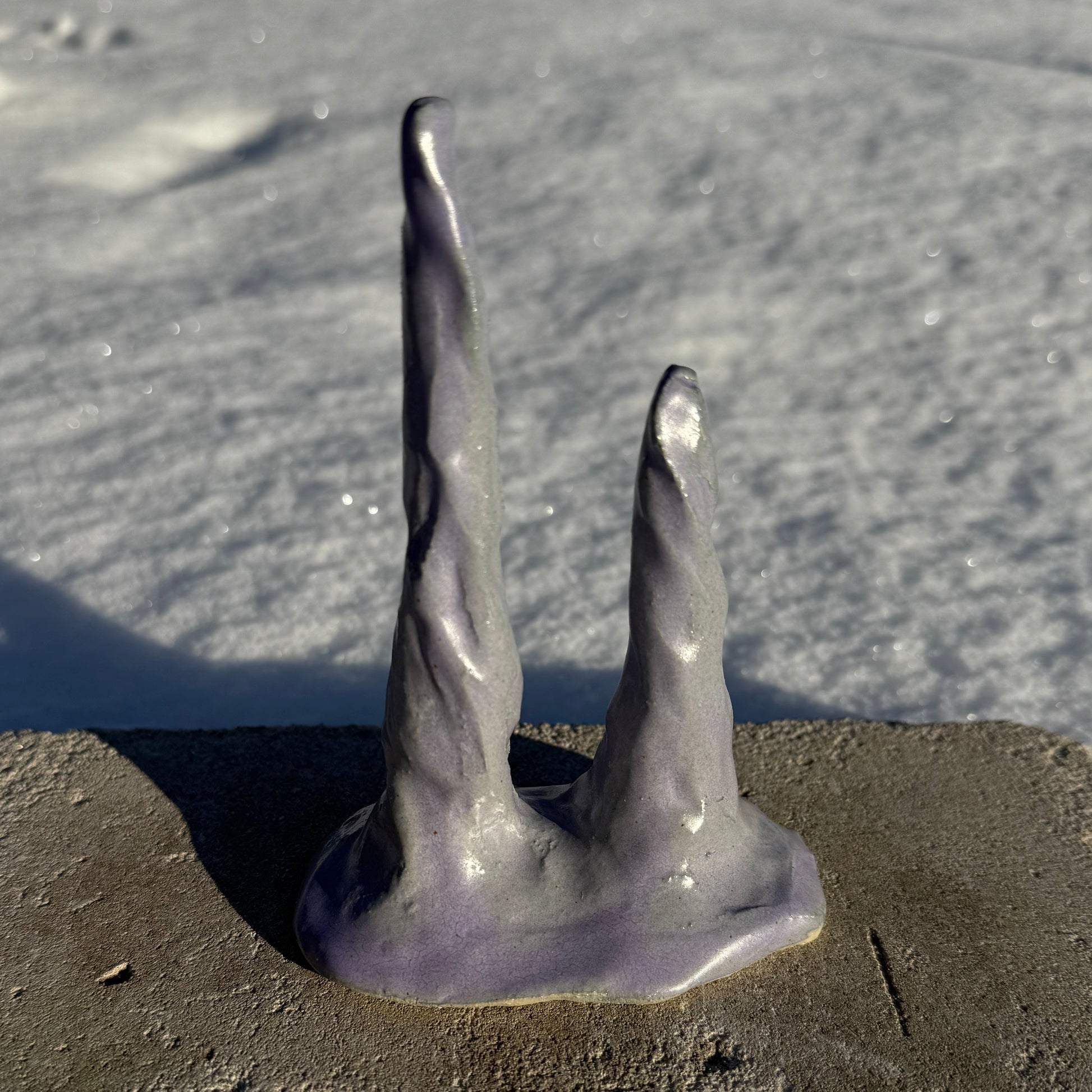 purple ceramic ring cone stand
